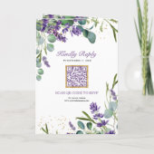 Rustikale Lavendel-Eukalyptus-Foto-QR-Code-Hochzei Einladung (Rückseite)