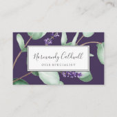 Rustikale Lavendel & Eukalyptus Lila Visitenkarte (Vorderseite)