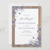 Rustikale Lavendel-Eukalyptus-Scheunenhochzeit Einladung (Vorderseite)