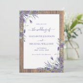 Rustikale Lavendel-Eukalyptus-Scheunenhochzeit Einladung (Stehend Vorderseite)