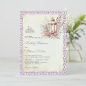 Rustikale Lavendel Floral Lantern muslimische Hoch Einladung (Stehend Vorderseite)