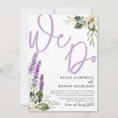 Rustikale Lavendel- & Foliage-Hochzeit Einladung (Vorderseite)
