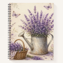 Rustikale Lavendel-Gießkanne Cottage-Garten Notizblock
