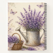 Rustikale Lavendel-Gießkanne Cottage-Garten Notizblock (Rückseite)