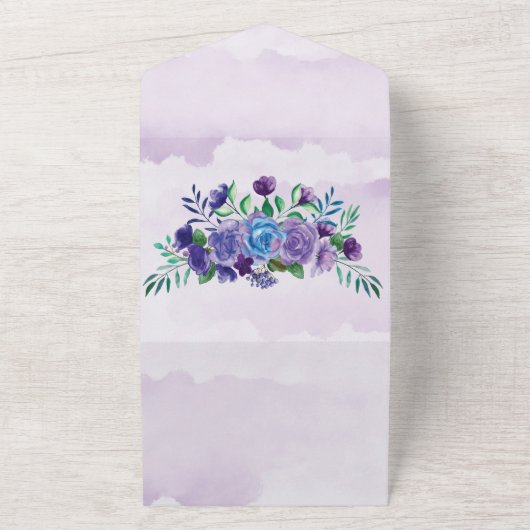 Rustikale Lavendel-Hochzeit All In One Einladung (Außenbereich)