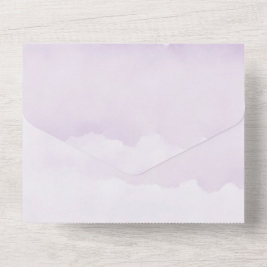 Rustikale Lavendel-Hochzeit All In One Einladung (Rückseite)