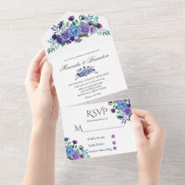 Rustikale Lavendel-Hochzeit All In One Einladung