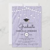 Rustikale Lavendel-Imitat Holz und dennoch einfach Einladung (Vorderseite)