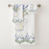 Rustikale Lavendel Jug Floral Wasserfarbe Badhandtuch Set (Insitu)