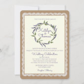 Rustikale Lavendel-Kleider und Hochzeit Einladung (Vorderseite)