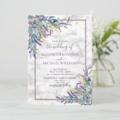 Rustikale Lavendel-Lila Goldmedaille Einladung (Stehend Vorderseite)