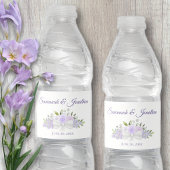 Rustikale Lavendel Lila Rose & Blütenhochzeit Wasserflaschenetikett