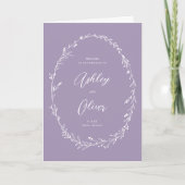 Rustikale Lavendel Lila Wildblume Wreath Wedding Programm (Vorderseite)