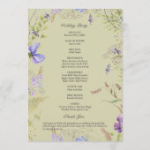 Rustikale Lavendel Sage Wildblumen Lavender Weddin Programm (Rückseite)