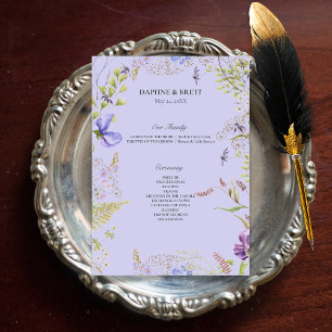 Rustikale Lavendel Sage Wildblumen Lavender Weddin Programm