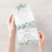 Rustikale Lavendel- und Eukalyptus-UAWG Wedding All In One Einladung (Abreißen)