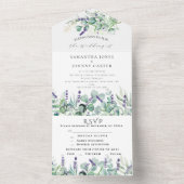 Rustikale Lavendel- und Eukalyptus-UAWG Wedding All In One Einladung (Innen Boden)