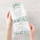 Rustikale Lavendel- und Eukalyptus-UAWG Wedding All In One Einladung (Abreißen)