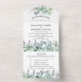 Rustikale Lavendel- und Eukalyptus-UAWG Wedding All In One Einladung (Innen Boden)