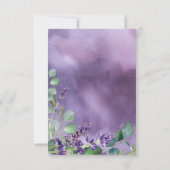 Rustikale Lavendel und Eukalyptus Wedding RSVP Karte (Rückseite)