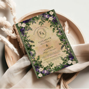 Rustikale Lavendel und Ivy Wedding Einladung