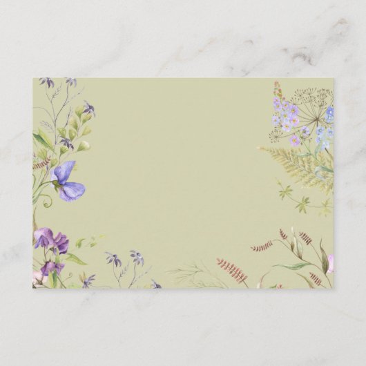 Rustikale Lavendel- und ZahnfleischWildblumen Empf Begleitkarte (Rückseite)