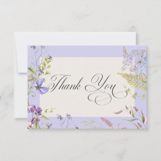 Rustikale Lavendel- und Zahnpasta-Wildblumen Laven Dankeskarte (Vorderseite)