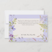 Rustikale Lavendel- und Zahnpasta-Wildblumen Laven Dankeskarte (Rückseite)