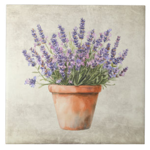 Rustikale Lavendel-Wasserfarbe Fliese