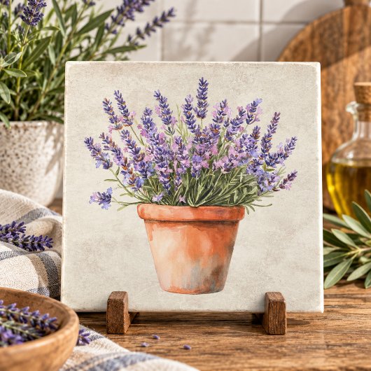 Rustikale Lavendel-Wasserfarbe  Fliese