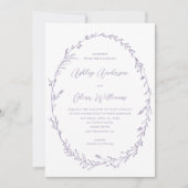 Rustikale Lavendel White Wildblume Wreath Wedding Einladung (Vorderseite)