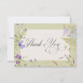 Rustikale Lavendel & Wildblumen Dankeskarte (Vorderseite)