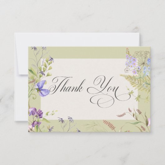 Rustikale Lavendel & Wildblumen Dankeskarte (Vorderseite)