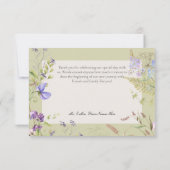 Rustikale Lavendel & Wildblumen Dankeskarte (Rückseite)