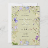 Rustikale Lavendel & Wildblumen Einladung (Vorderseite)