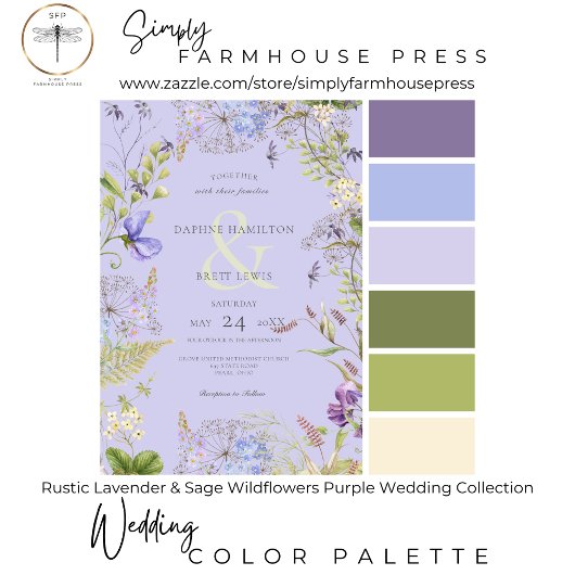 Rustikale Lavendel-Wildblumen Lavendelinformatione All In One Einladung