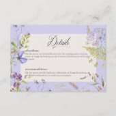 Rustikale Lavendel-Wildblumen Lavendelinformatione Begleitkarte (Vorderseite)