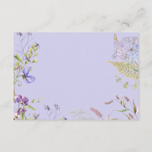 Rustikale Lavendel-Wildblumen Lavendelinformatione Begleitkarte (Rückseite)