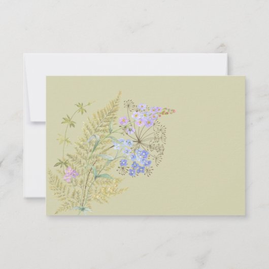 Rustikale Lavendel & Wildblumen RSVP Karte (Rückseite)