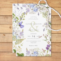 Rustikale Lavendel & Wildblumen Weiß