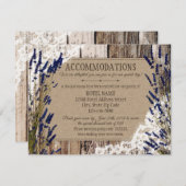 Rustikale Lavendel Wood Lace Unterkunft Karte (Vorne/Hinten)