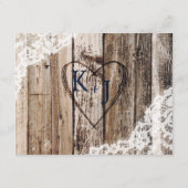 Rustikale Lavendel Wood Lace Unterkunft Karte (Rückseite)