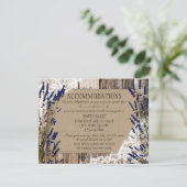 Rustikale Lavendel Wood Lace Unterkunft Karte (Stehend Vorderseite)