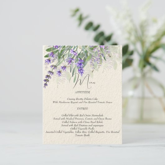 Rustikale Lavendelkarte (Stehend Vorderseite)