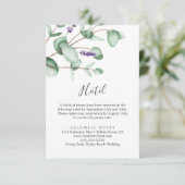 Rustikale Lavender & Eucalyptus Hotel Enclosure Ca Begleitkarte (Stehend Vorderseite)