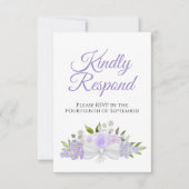 Rustikale Lavender Lila Blumenbouquet Wedding RSVP Karte (Vorderseite)