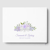 Rustikale Lavender Lila floral Boho Chic Hochzeit Gästebuch (Rückseite)