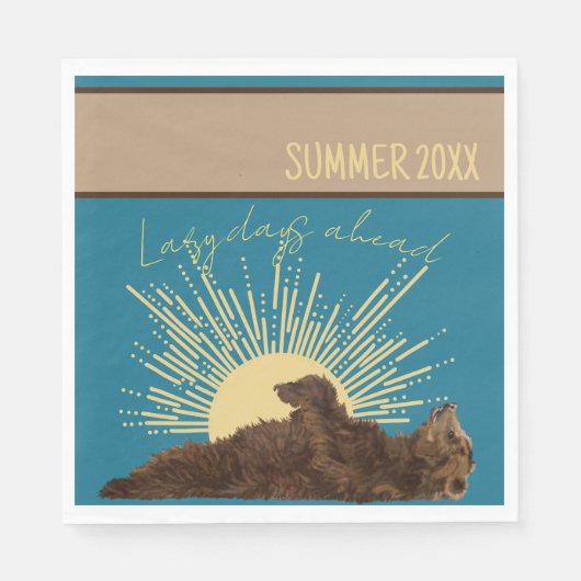 Rustikale Lazy Days Ahead Personalisiert Picnic Na Serviette (Vorderseite)