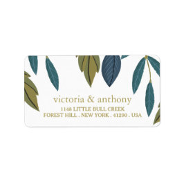 Rustikale Leaf-Blumenhochzeit Adressaufkleber