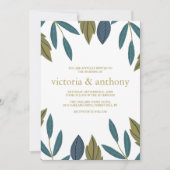Rustikale Leaf-Blumenhochzeit Einladung (Vorderseite)